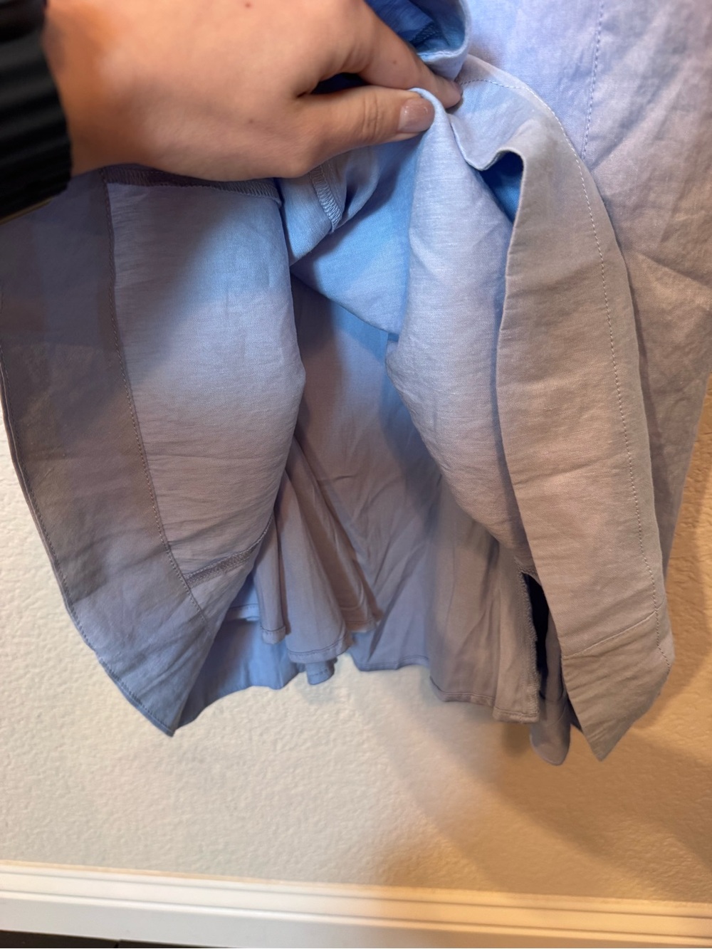 Anthropologie Light Blue Midi Dress Size M| Cap Sleeve Fitted Linen Blend NWT - Picture 11 of 11